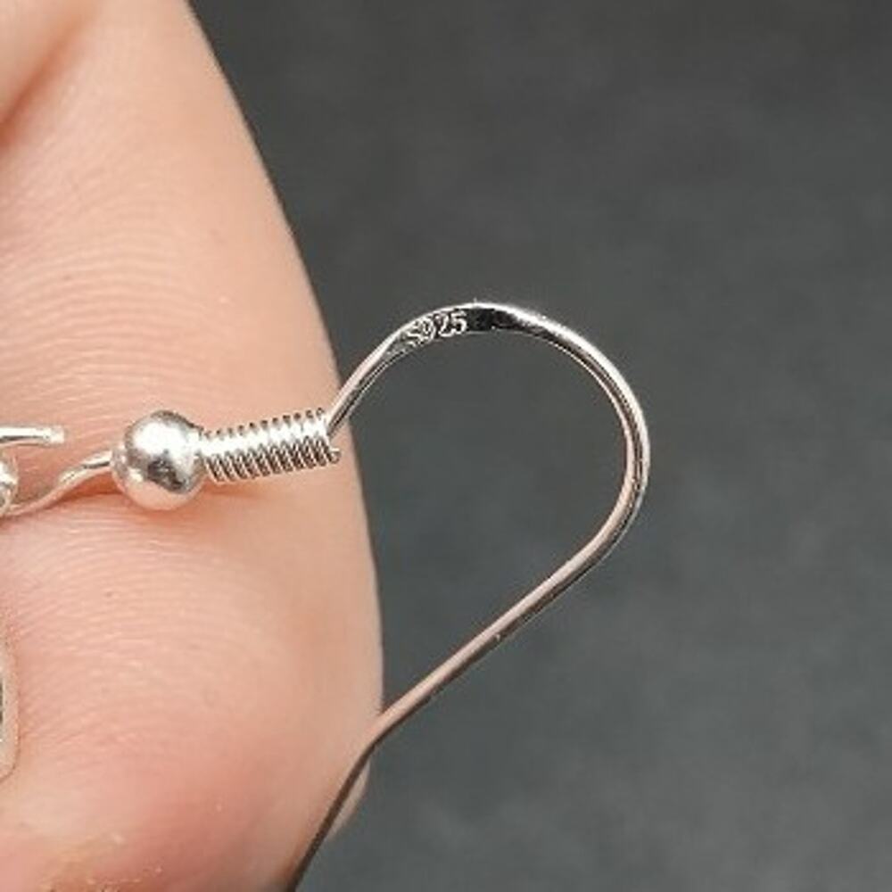 925 Sterling Silver Hooked Earrings Dragon Moon Moonstone Celtic BOHO Gift NEW!